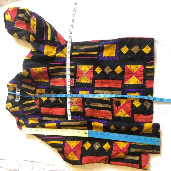 100% Silk Chico’s Design Multi Color Pattern Women Blouse Plus Size 1/1X - Picture 3 of 5